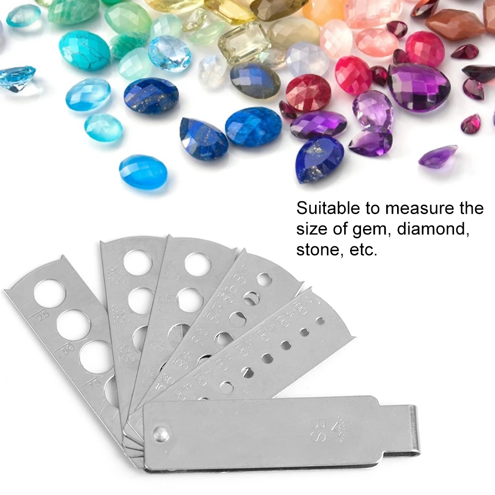 

Professional Jewelry Equipment Accessories Stainless Steel Diamond Gem Fan Gauge Stone Measuring Tool Jeweler Making Tool