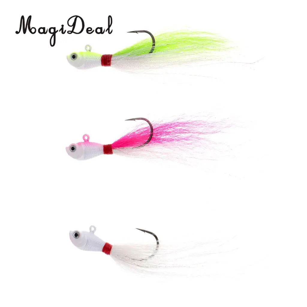 3 шт. Карп голова приманка 3D глаза Bucktail Jigs Морская Рыбалка приманки 14 г/21 г