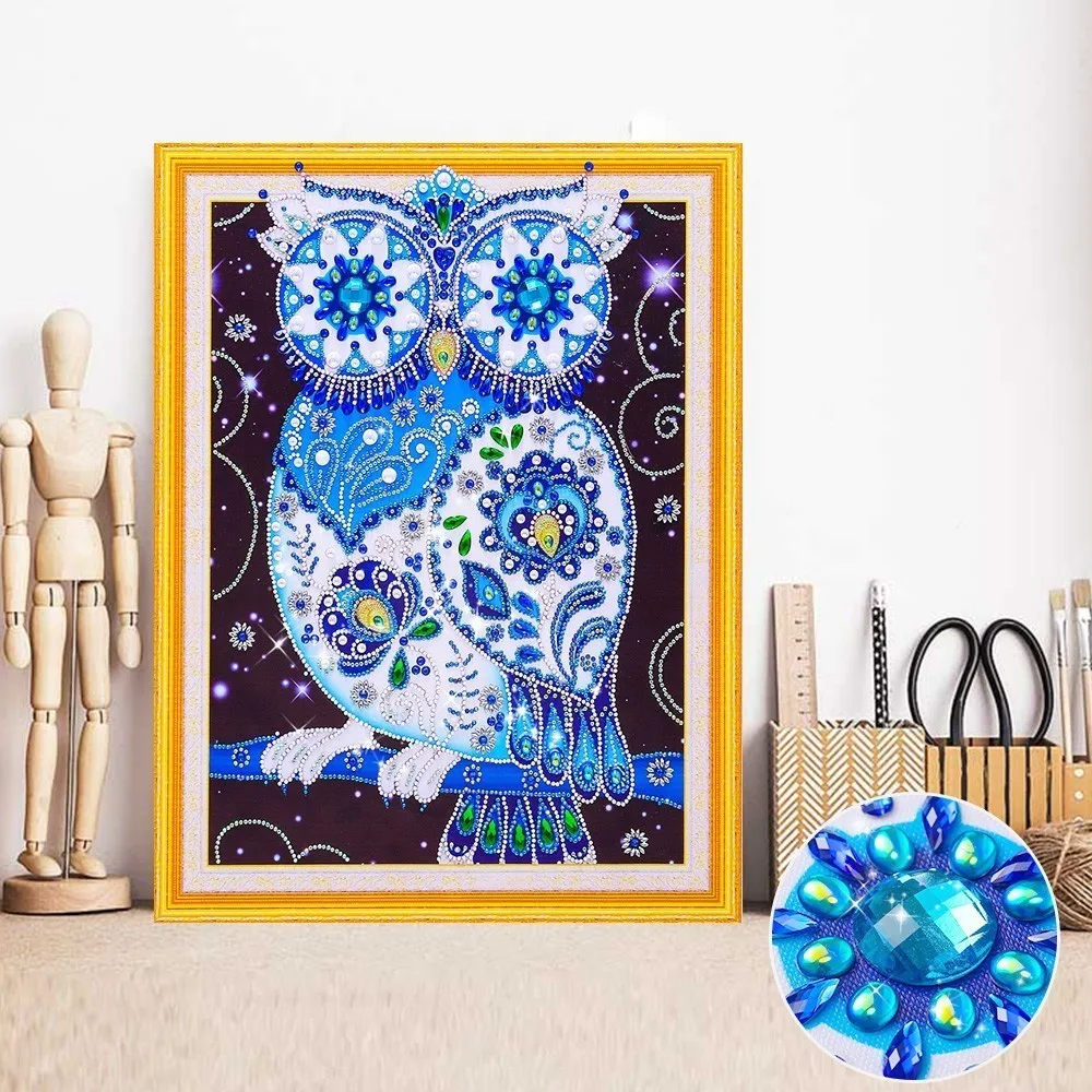

Huacan Diamond Embroidery Owl DIY Diamond Mosaic Rhinestones Picture Diamond Painting Cross Stitch Animal Sale Kit 40x50