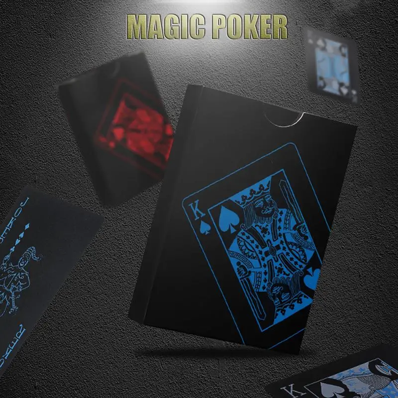 Черный Серебряный волшебный пластиковый покер черные эльфы Премиум ПВХ водостойкий покер 52 шт