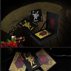 Золотой покер Gypsophila черный пластиковый водостойкий Волшебный покер игральные карты креативный подарок покерные карты набор волшебных