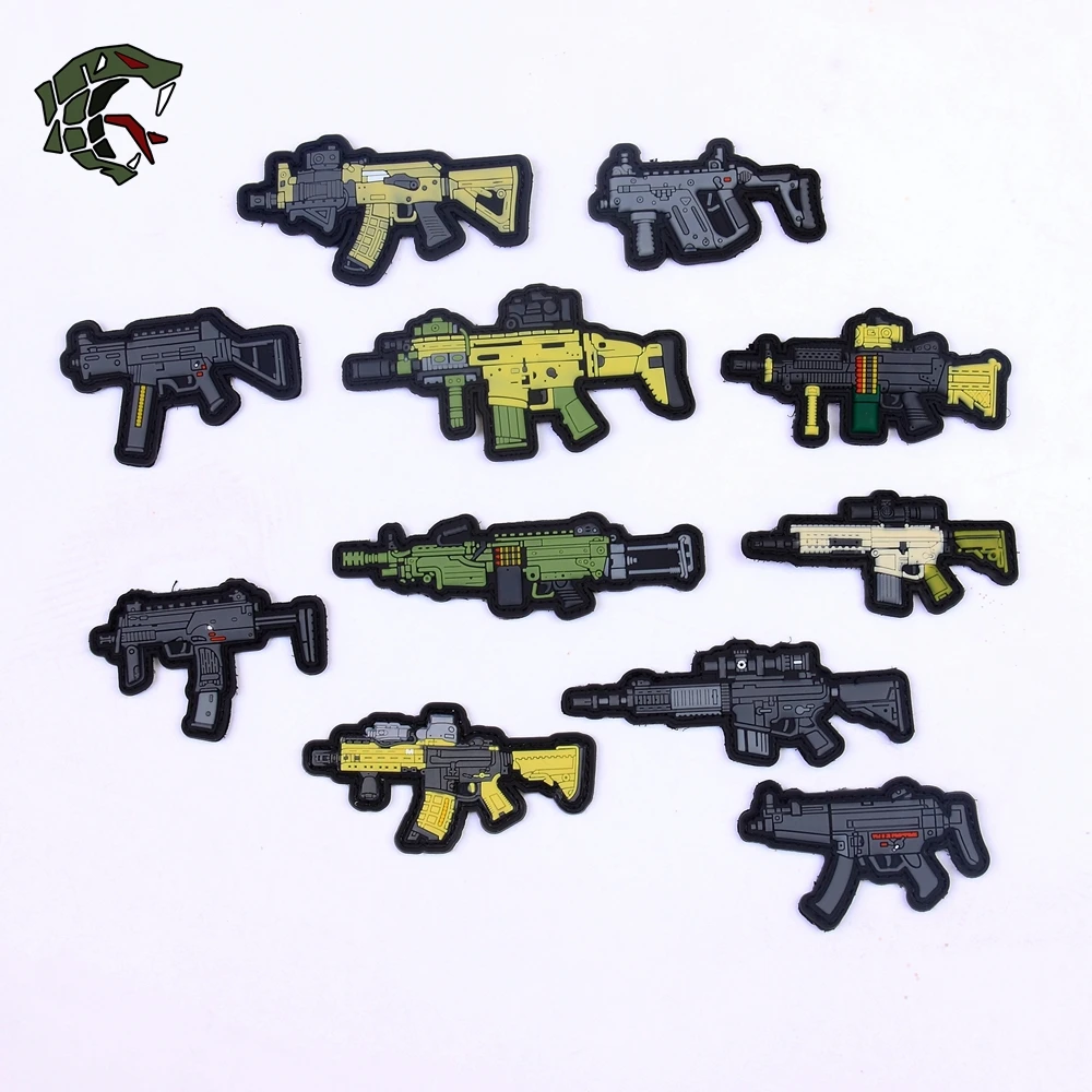 

TSNK Military Enthusiasts PVC Patch Army Tactical Boost Morale Badge"SCAR/Weapon/M249" Gun Armlet