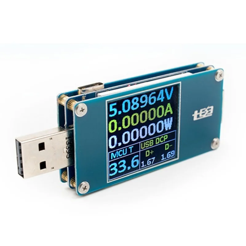 

USB Tester Resistance Voltage Current Power Energy Measurement Battery Capacity Meter Color Screen QC2.0/3.0 Wire Resist Test