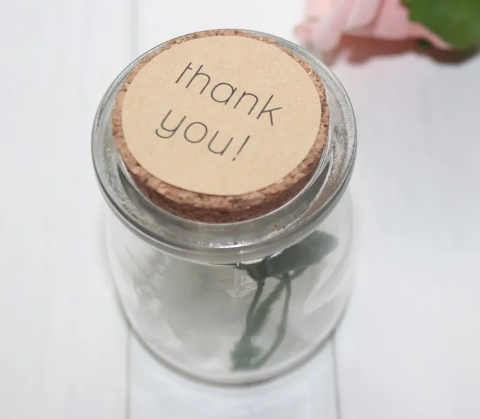Stock Thank you diy gift sticker seal stickers 1.5inch 38mm round kraft sealing stickers 300pcs lot