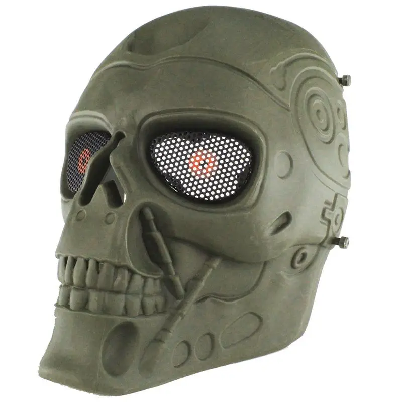 

Terrible Full Face Mask Paintball Airsoft Sports Plastic Tactical Riding Mask for CS Wargame Cosplay