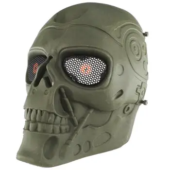 

Terrible Full Face Mask Paintball Airsoft Sports Plastic Tactical Riding Mask for CS Wargame Cosplay