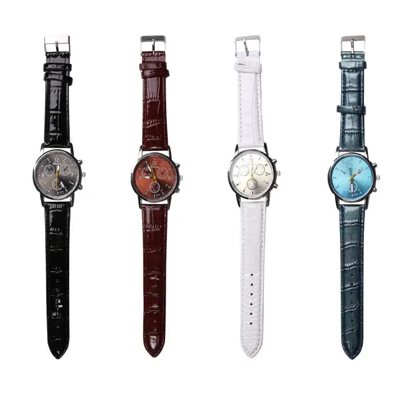 

2019 New Fashion Leather Band Analog Quartz Watches Retro Dial Casual Wristwatch