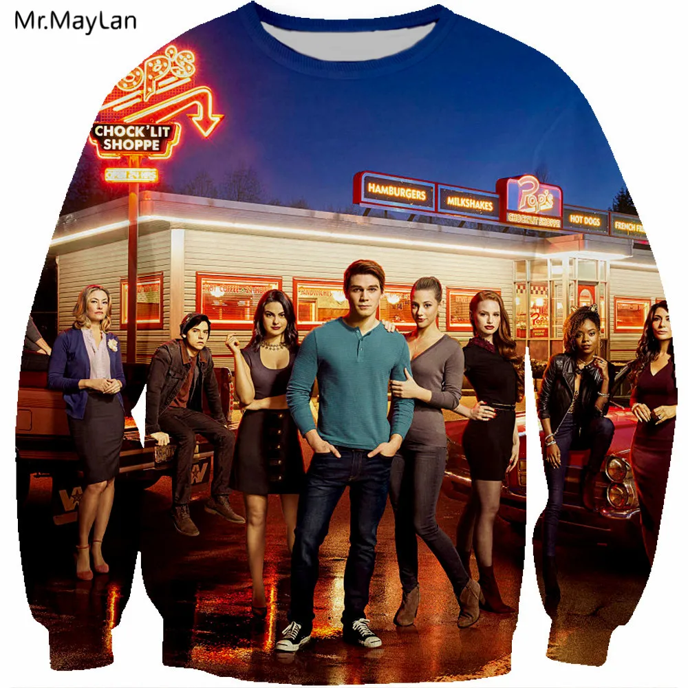 Хипстерская куртка с 3D принтом TV Riverdale женские/мужские пуловеры уличная одежда