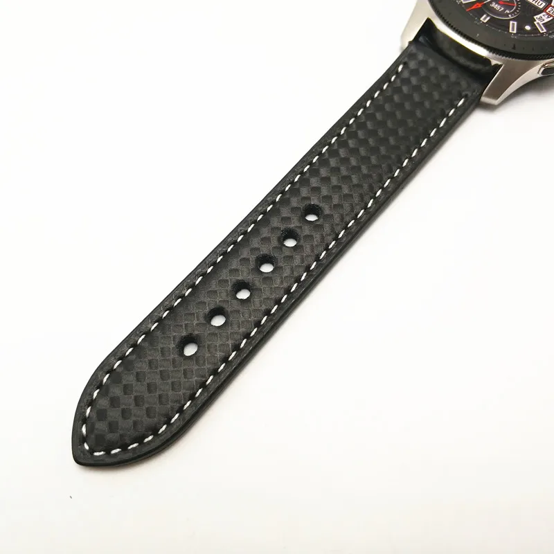 Ремешок из углеродного волокна для Samsung Galaxy Watch 42/46 мм кожаный браслет наручных