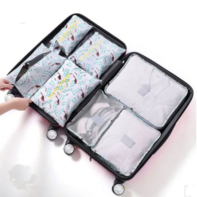 Фирменная Новинка стиль 7 шт. Cube путешествия чемодан сумка для хранения упаковка одежда носки девочек макияж организатор