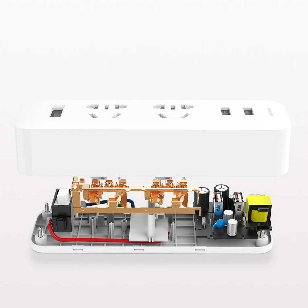 Xiaomi Mijia On-Wall power Strip Конвертер розетка портативный переходник с 2 USB порт быстрой зарядки розетка переключатель