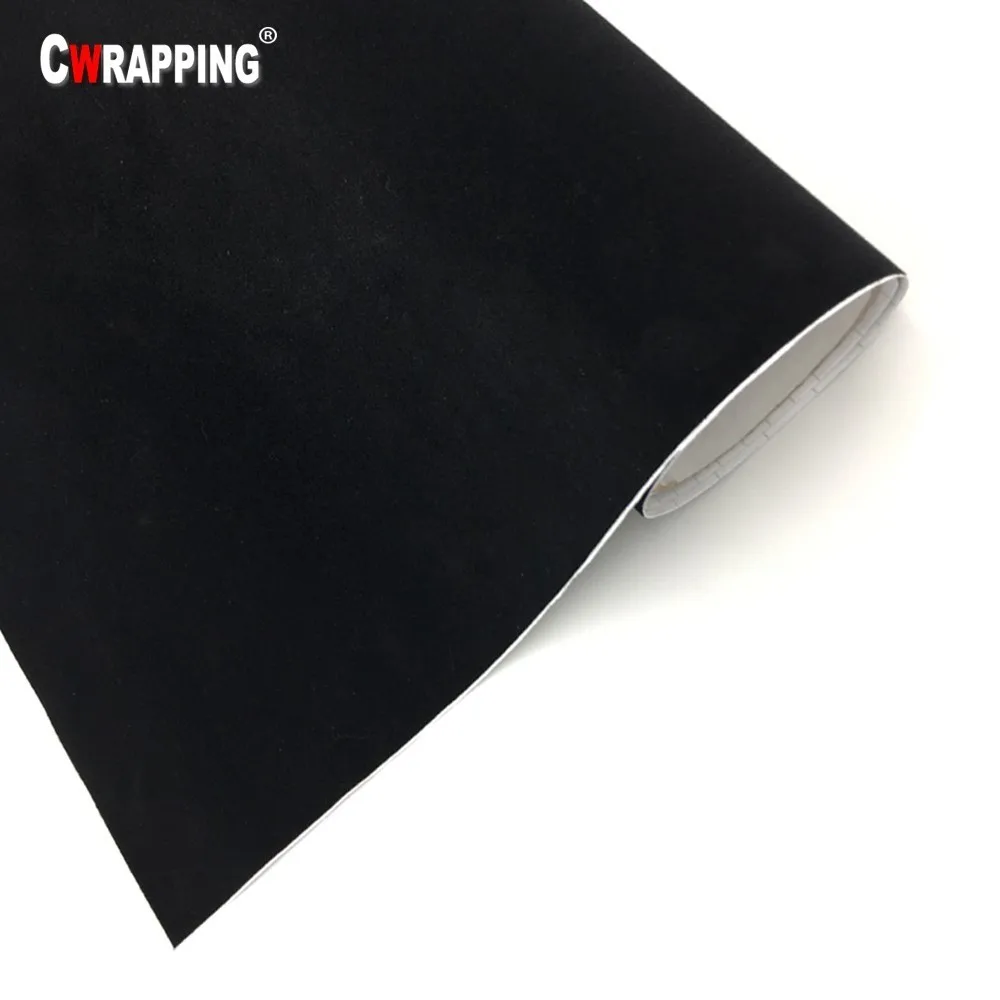

Black Velvet Fabric Suede Car Wrapping Vinyl Film Adhesive DIY With Air Bubble free For Auto Motorcycle Decals Car Accessories