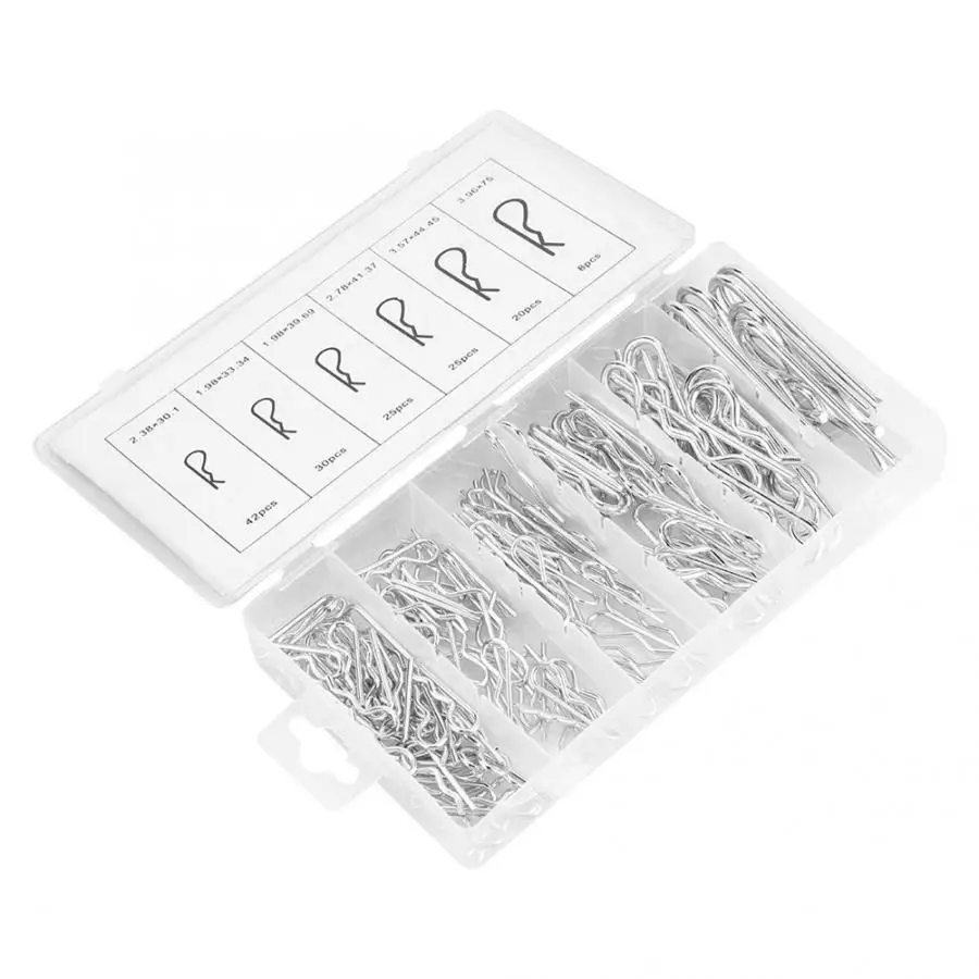 

screw pins 150 Pcs M1.98-M3.96 Carbon High Strength Steel R-type Wave Card Hairpin Latch Bolt Cotter Pin stainless steel pin Hot