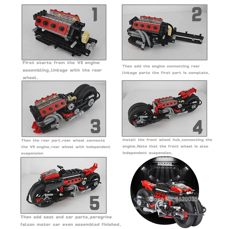 mechanical Building Blocks Technology future motorcycle series city Racing car Suit birthday Gift for boy with legoinglys lepin