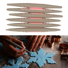 6 шт./компл. помадка торт украшения торта резные цветок Сахар ремесло Силиконовая ручка резьба инструменты пластик Мягкая головка пресс-форма