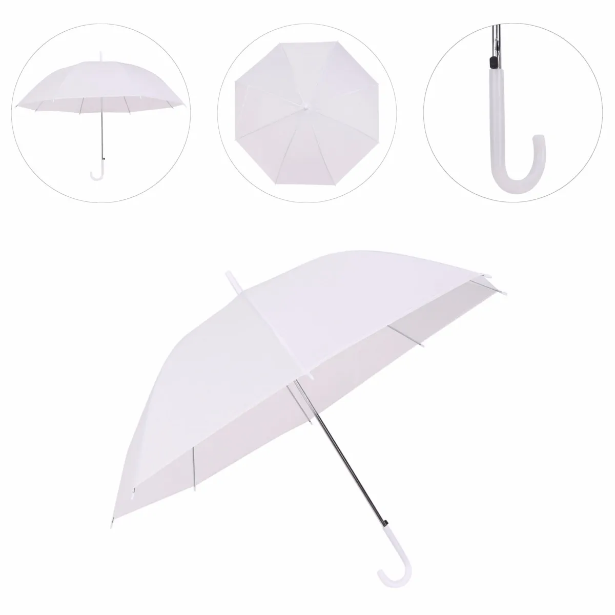 

Romantic Rain Umbrella Clear See Through Dome Transparent Walking Rain Brolly