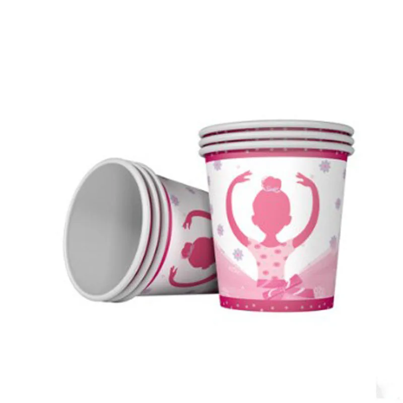 

6 Pcs/lot Lovely Ballet girl Theme paper Cup Birthday Party Decorations for Kids Baby Shower Supplies Party Favors