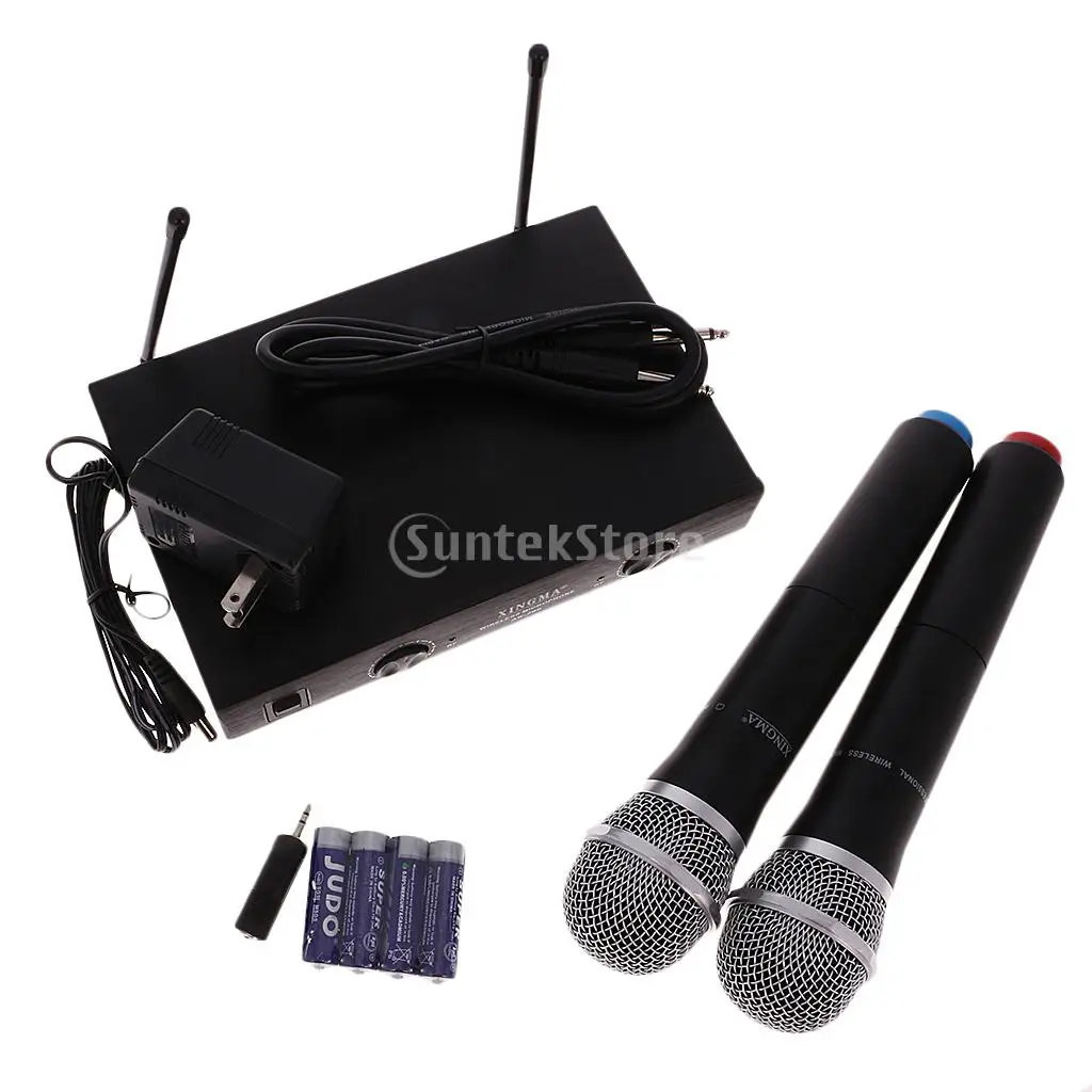 

Dual Wireless Handheld Microphones Professional Cordless Microphone System New
