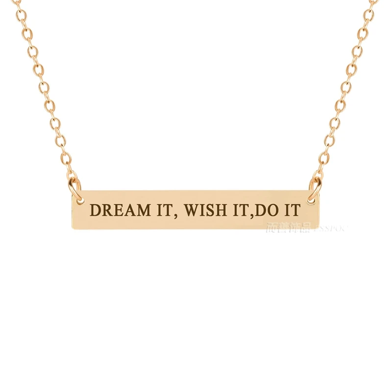 Вдохновляющие цитаты ювелирные изделия DREAM IT WISH DO горизонтальная подвеска с