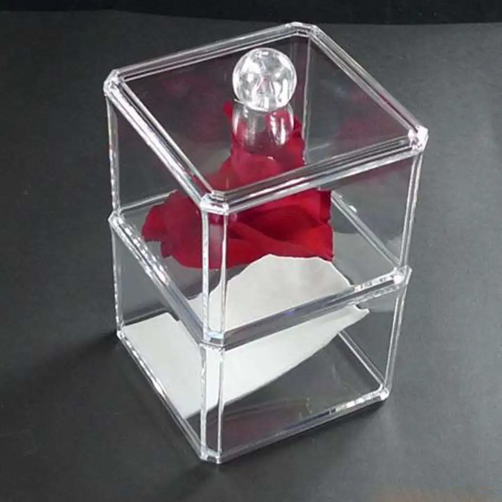 

Transparent Acrylic Makeup Organizer Holder Cotton Swab Lip Balm Container Storage Box Desktop Jewelry Cosmetics Case