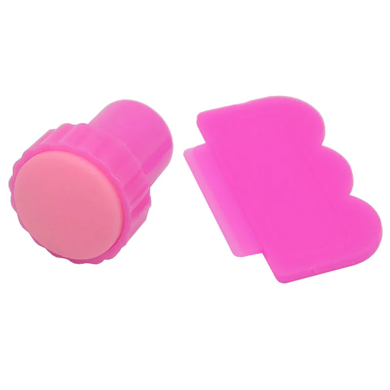 Дизайн ногтей украшения изображения штамп розовый штамповки пластины Маникюр Инструмент-шаблон для DIY 1 штамп+ 1 скребок
