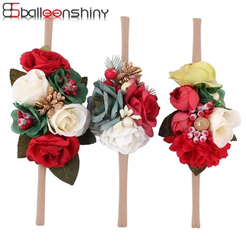 

BalleenShiny 3PCS Artificial Flower Headbands Newborn Baby Girls Fashion Princess Photography Prop Child Kids Elastic Hair Band