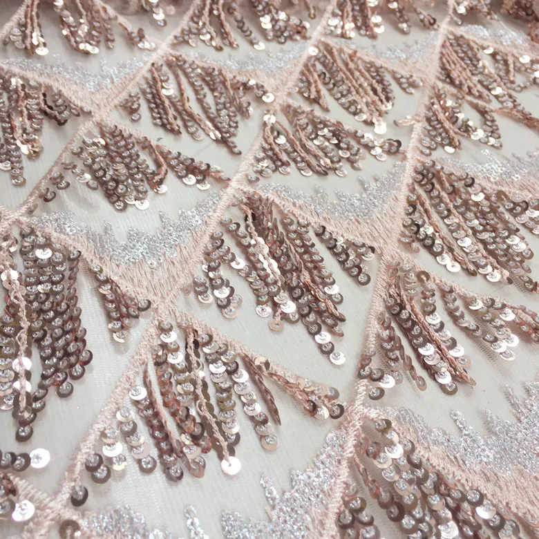 

Embroidery Lace Fabric Sequins Tassel DIY Material For Wedding Decoration Dance Costume Fabric Bags Shoes Dress Runners Decors