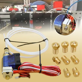 

New V6 Extruder Bowden All Metal J-head + 8pcs Nozzles Reprap Hotend 3D Printer Replacement Parts Durable Tool Parts