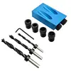 Brocas de orificio oblicuo para carpintería, Kit con portapiezas con orificios, guía de taladro angular, perforadora, herramientas de carpintería ► Foto 2/6
