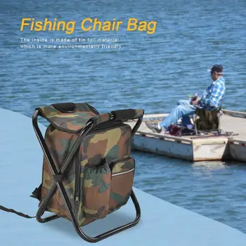 

Outdoor Folding Portable Camping Fishing Chair Stool Portable Backpack Cooler Insulated Picnic Bag Hiking Seat Table Bag