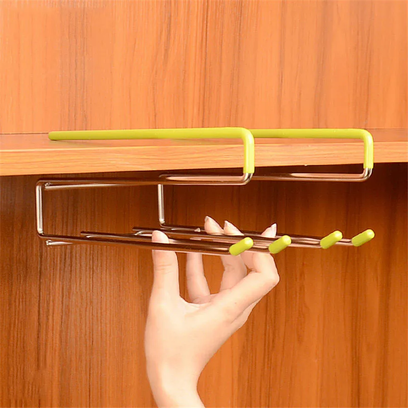 

304 Stainless Steel Cup Holder Wine Glass Hanging Shelf Wine Cup Glass Wine Rack Wall Suction Goblet Rack Wine Drinking Glasses