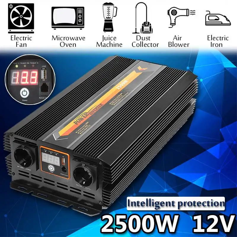 

5000W Power Inverter 12v 220v Digital Display USB Modified Sine Wave Auto Power Car Converter Transformer Charger Adapter