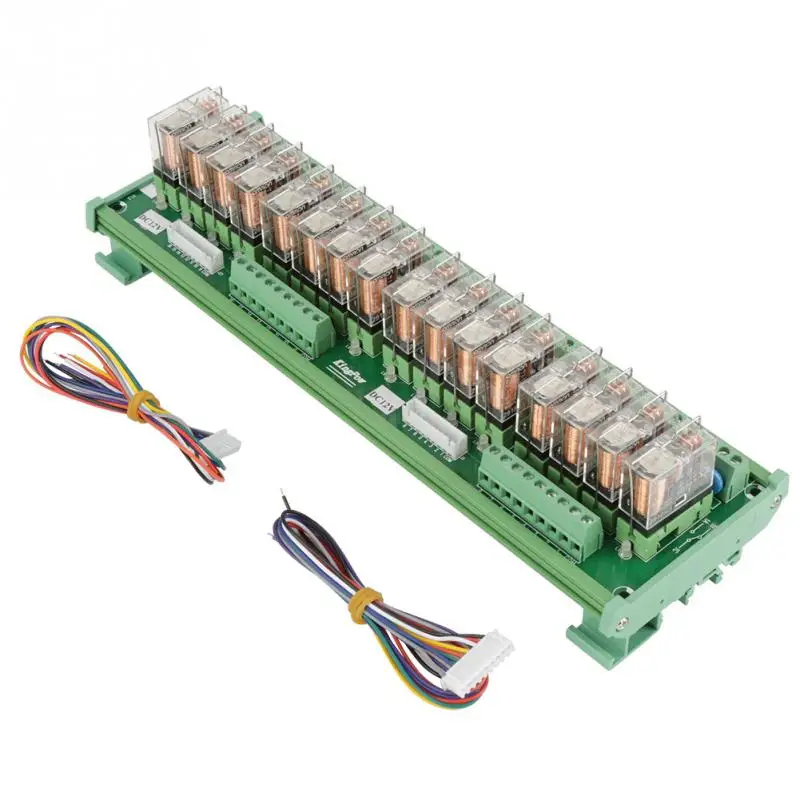 

Hot 12V 16 Channels Relay Module for PLC Amplifier Board / DIN Rail Installation With Cables