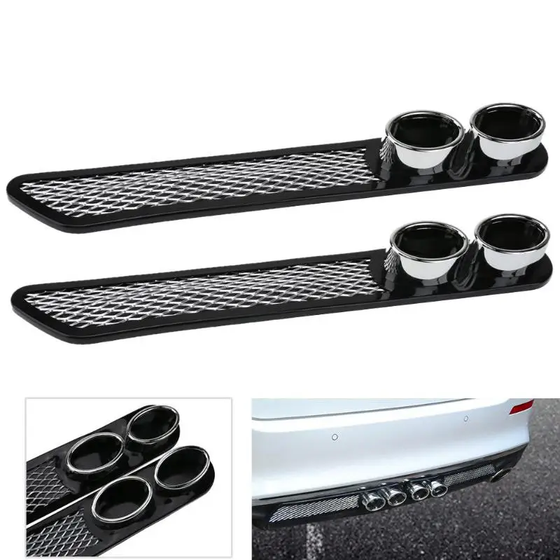 2pcs Universal Car Vent Fender Decoration Stickers Bonnet Cover Dummy Exhaust Pipe Stickers Car Styling Accessory High Quality