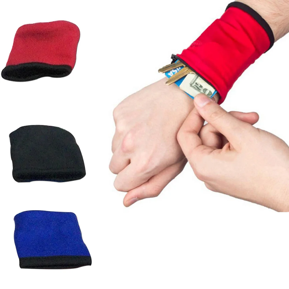 

NEW Multifunctional Wrist Band Wallet with Zipper Sport Strap for Outdoor Running Cycling Safe Storage Wrist(black)