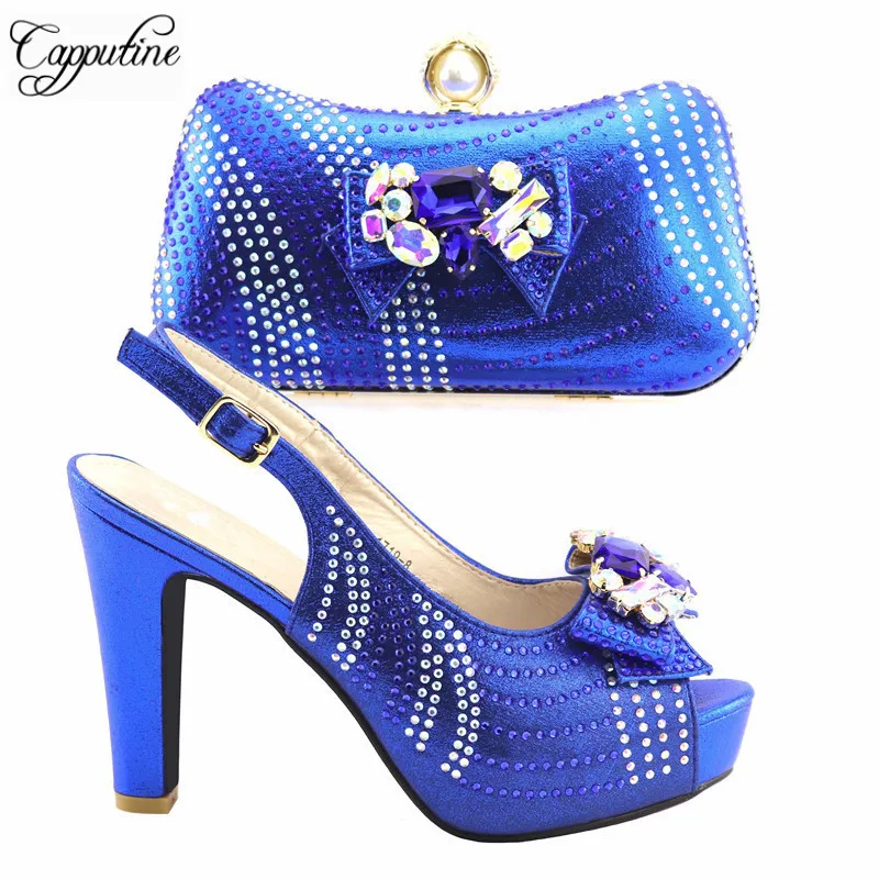 Capputine High Quality PU With Rhinestone Shoes And Purse Set Italian High Heels Shoes And Bag Set For Wedding Free Shipping Capputine High Quality PU With Rhinestone Shoes And Purse Set Italian High Heels Shoes And Bag Set For Wedding Free Shipping