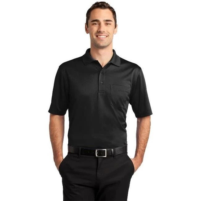 CornerStone CS412P Mens Select Snag-Proof Pocket Polo T-Shirt Black - 2XL |