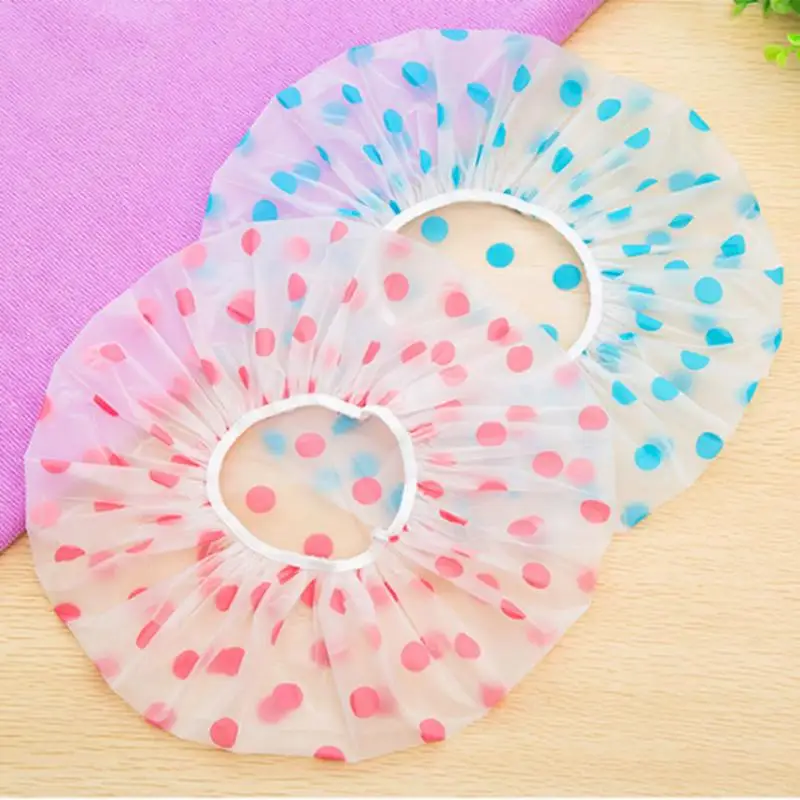 

1PC Color Random Waterproof Shower Cap Thickened Shower Cap For Bath Makeup Care Kitchen Fume Proof Cap