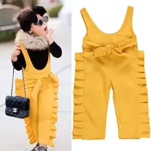 Modis Одежда для детей; малышей; девочек мода комбинизон с лямками детский комбинезон с длинными штанами, комплект одежды