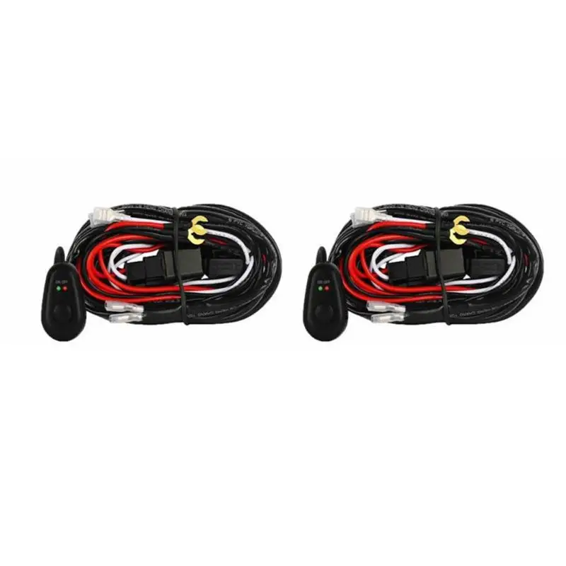

2pcs Universal LED Light Bar Wiring Kit 12V 40A Offroad Fuse Relay Switch