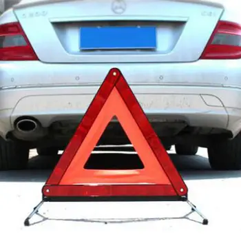 

Car Emergency Breakdown Warning Triangle Red Reflective Safety Hazard Car Tripod Folded Stop Sign Reflector Car Accessories
