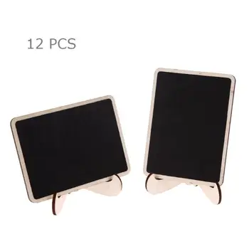 

12Pcs DIY Assembled Mini Blackboard Wooden Message Black Board Wedding Party Labels Wood Chalkboard Office School Supplies