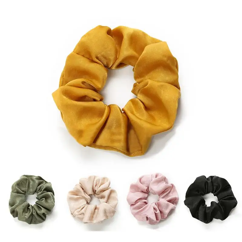 

New Solid Lady Hair Scrunchies Ring Elastic Hair Bands Pure Color Bobble Sports Dance Velvet Soft Charming Scrunchie Hairband