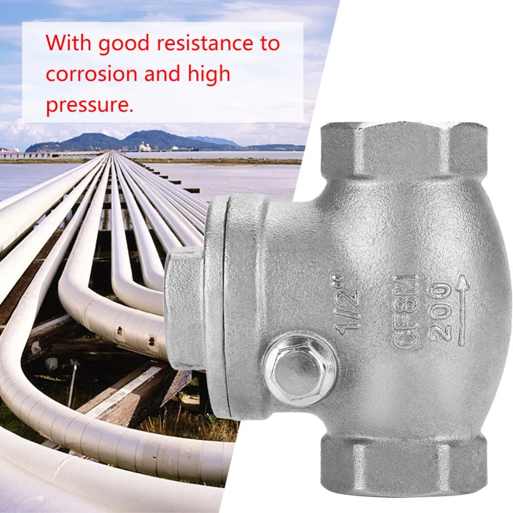 Одноходовой обратный клапан с внутренней резьбой WOG 200PSI из нержавеющей стали серебряного цвета DN20 3/4