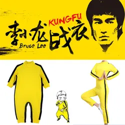 Унисекс для взрослых детей Брюс Ли Джит куне до китайский кунг фу косплейный костюм Zentai костюм