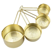 4 шт. набор мерных стаканчиков из нержавеющей стали с медным покрытием, кухонные измерительные инструменты для выпечки, кофе, чая, кондитерских изделий, кухонные инструменты для приготовления пищи тоже