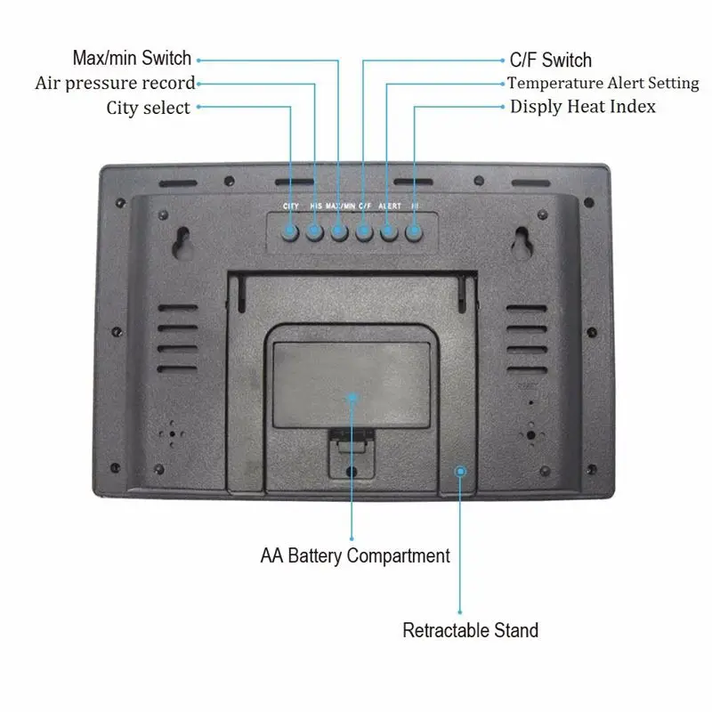 Метеостанция Беспроводная с цифровым будильником барометр Крытый Открытый Температура измеритель влажности термометр гигрометр