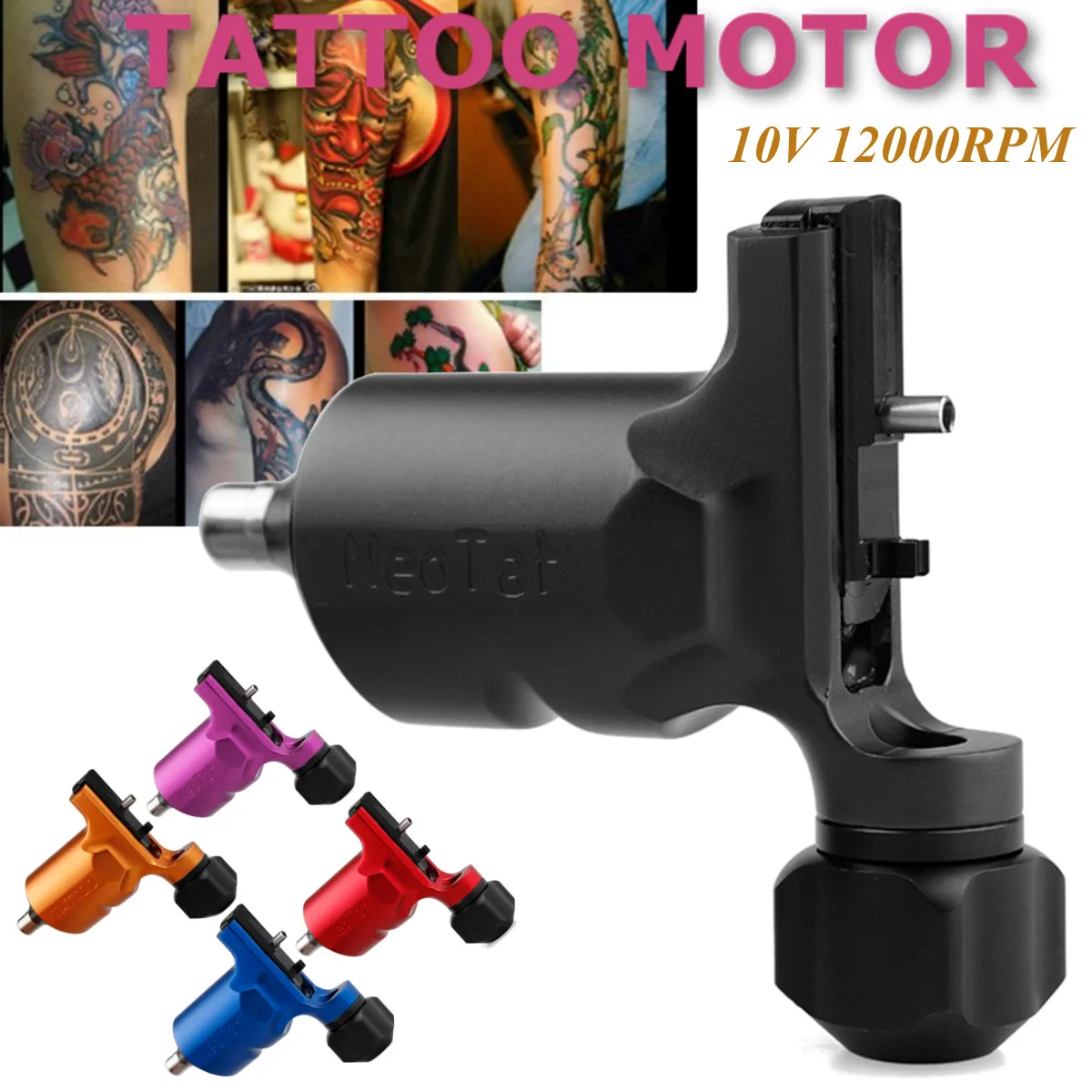 

12000RPM AluminumAdjustable Stroke Direct Drive Rotary Tattoo Machine NEO Cord For Tattoo Supply