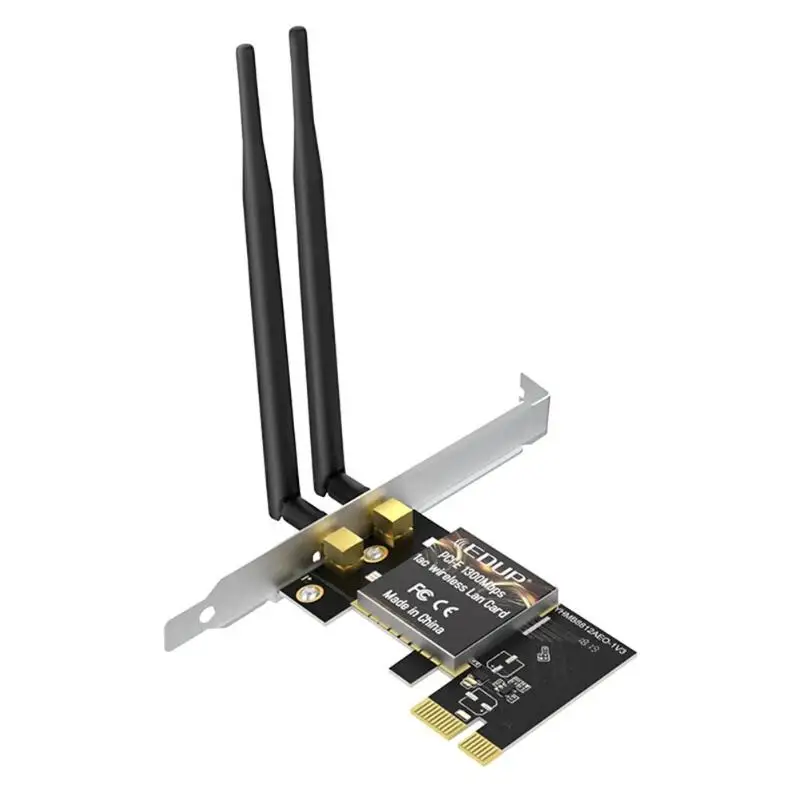 

EDUP EP-9607 PCI-e Wireless Network Card 2.4/5.8GHz Dual Band AC 1200Mbps PCI Express x1 Desktop WiFi Adapter for Win 7/8.1/10