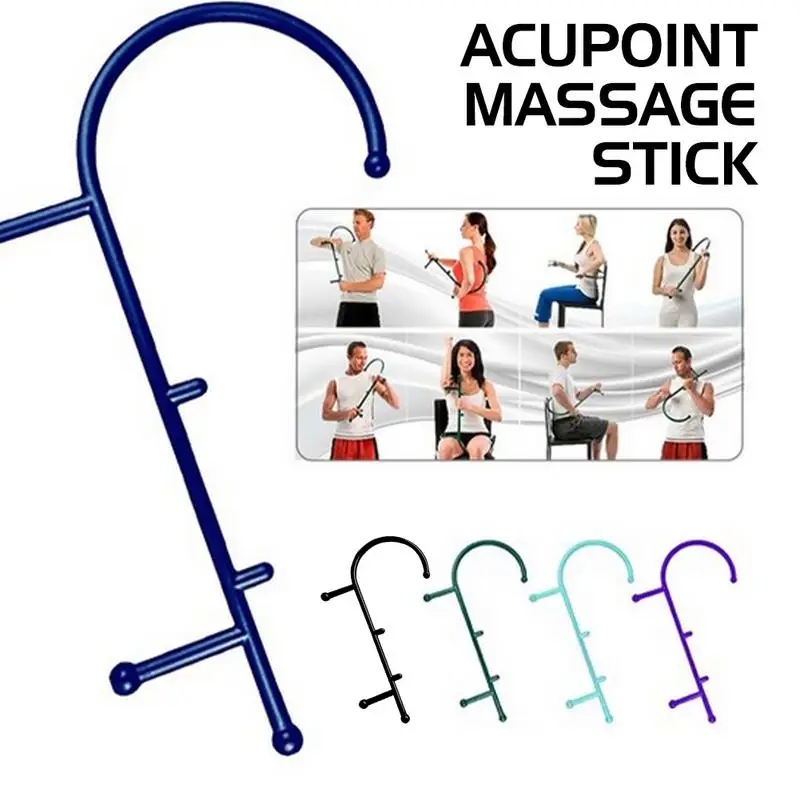 Full Body Cane Back Hook Massager Neck Self Muscle Pressure Stick Tool